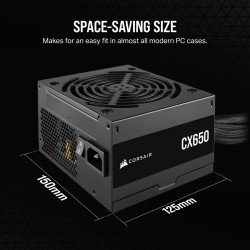 PSU: 650W 80Plus Bronze, 6x SATA, 2x PCI-E, ATX Power Supply