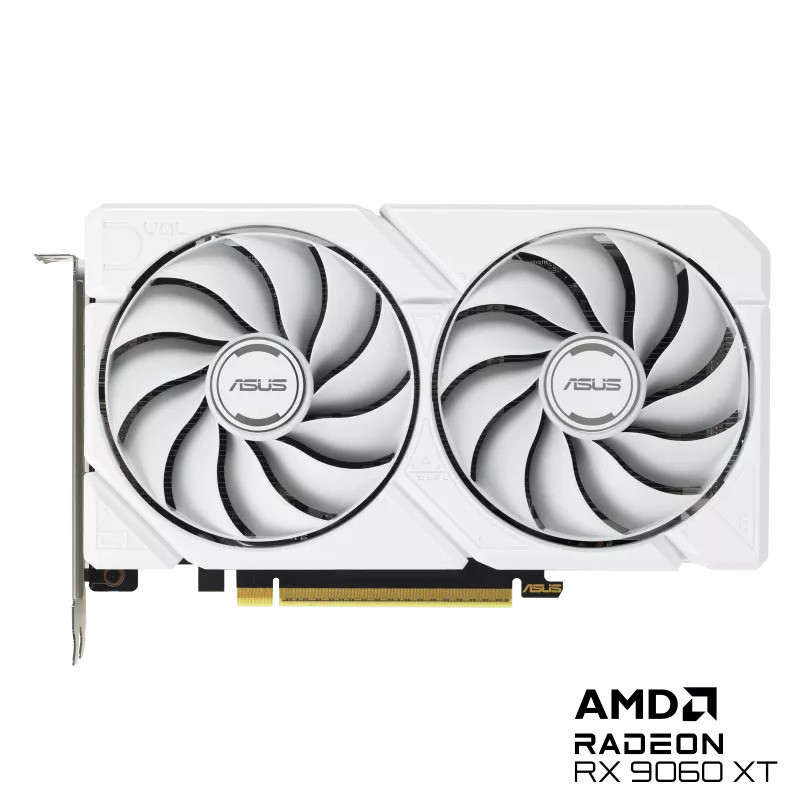ASUS DUAL-RX9060XT-16G graphics card AMD RDNA 4 (Navi 44 XT) 16GB GDDR6 - White version