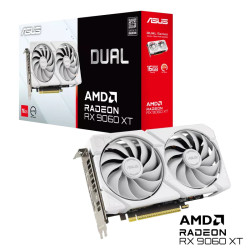 ASUS DUAL-RX9060XT-16G graphics card AMD RDNA 4 (Navi 44 XT) 16GB GDDR6 - White version