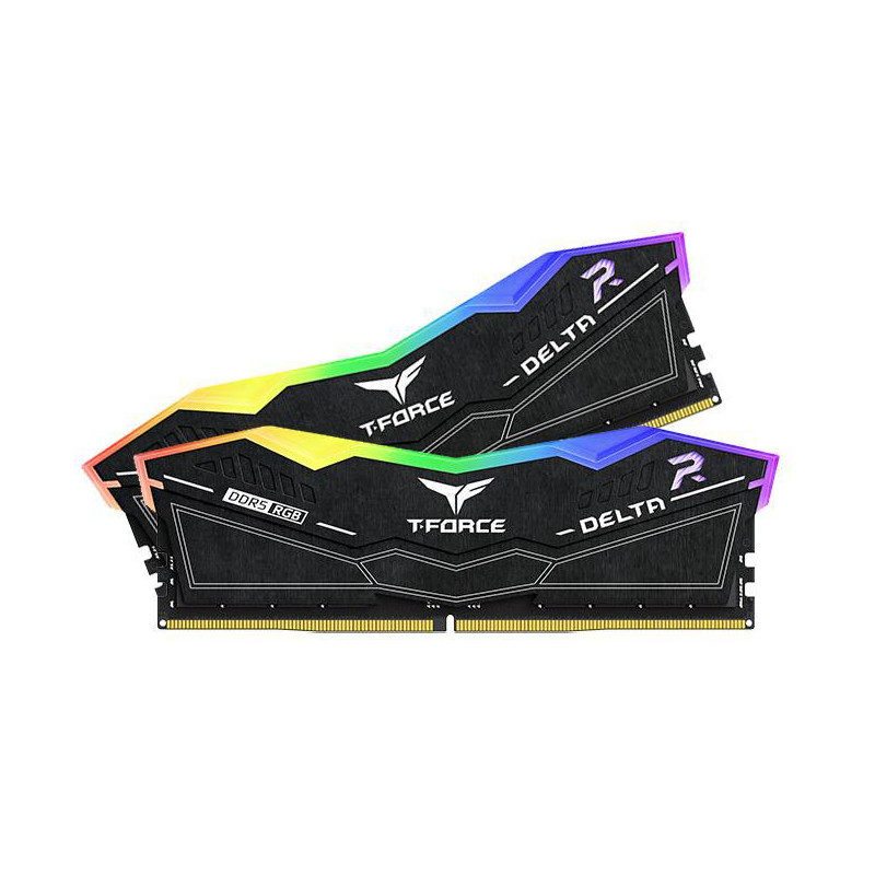 T-FORCE DELTA, RGB BLACK, DDR5, 6000MHz, 16GB Kit (8Gb x 2), CL38-38-38-78, 1.25V, Limited Lifetime Warranty, INTEL XMP 3.0, AMD