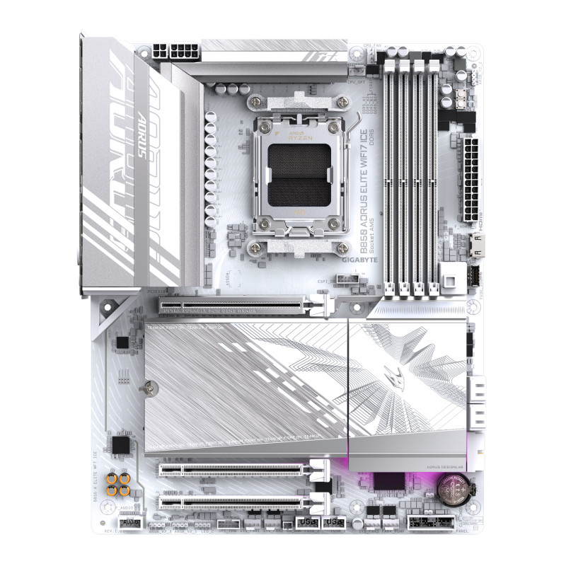 B850 AORUS ELITE WIFI7 ICE Motherboard AMD B850 chipset 4 x DDR5 DIMM sockets supporting up to 256 GB