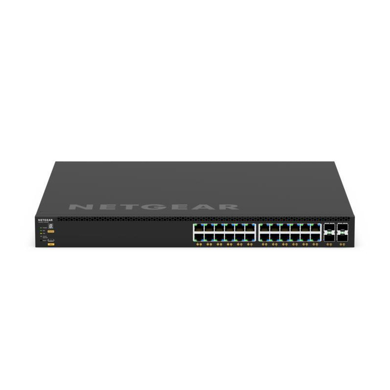 NETGEAR M4350-24G4XF 28-port Layer 3 Stackable Fully Managed Switch with 24 x 1G POE+ & 4 x 10GBASE-X SFP+, ProSAFE Lifetime War