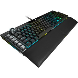 CORSAIR K100 RGB Optical-Mechanical Gaming Keyboard, Backlit RGB LED, CORSAIR OPX RAPIDFIRE, Black, Black PBT Keycaps