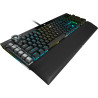CORSAIR K100 RGB Optical-Mechanical Gaming Keyboard, Backlit RGB LED, CORSAIR OPX RAPIDFIRE, Black, Black PBT Keycaps