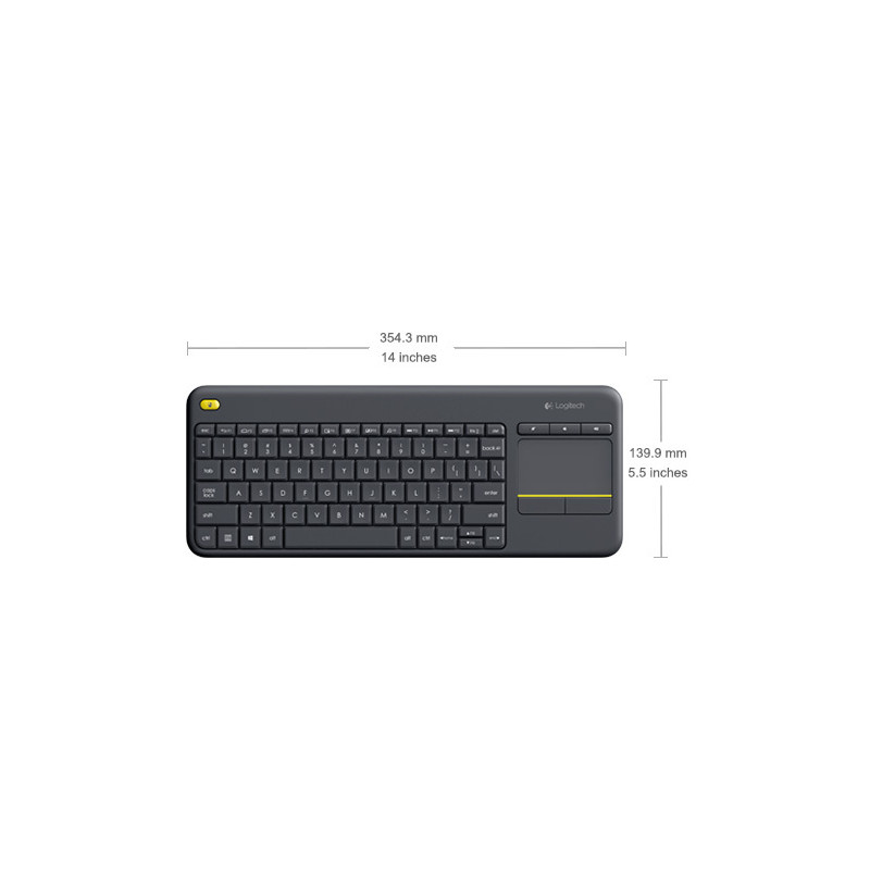 Wireless Touch Keyboard K400 Plus - Black replaces K400r Black