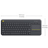 Wireless Touch Keyboard K400 Plus - Black replaces K400r Black