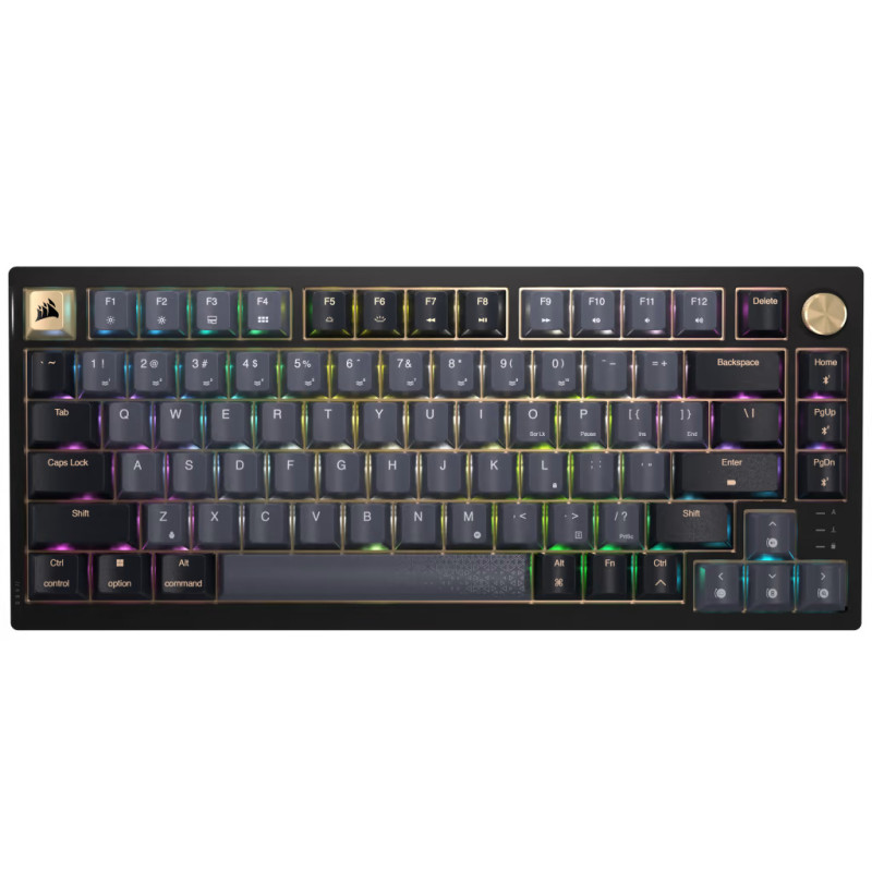 K65 WIRELESS-CORSAIR MX Red-BLK/GRAY RGB Mechanical Gaming Keyboard