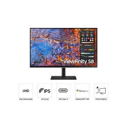 SAMSUNG 27" (16:9) UHD IPS MONITOR, DP, HDMI, HDR400, USB-C, USB(3),LAN, H/ADJ, VESA, 3YR