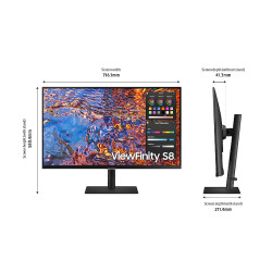 SAMSUNG 27" (16:9) UHD IPS MONITOR, DP, HDMI, HDR400, USB-C, USB(3),LAN, H/ADJ, VESA, 3YR