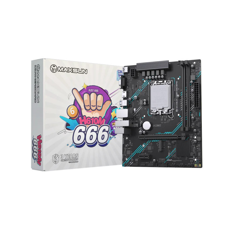MAXSUN CPU Socket LGA1700 Chipset H610 Form Factor Micro ATX DIMM 2*DDR4