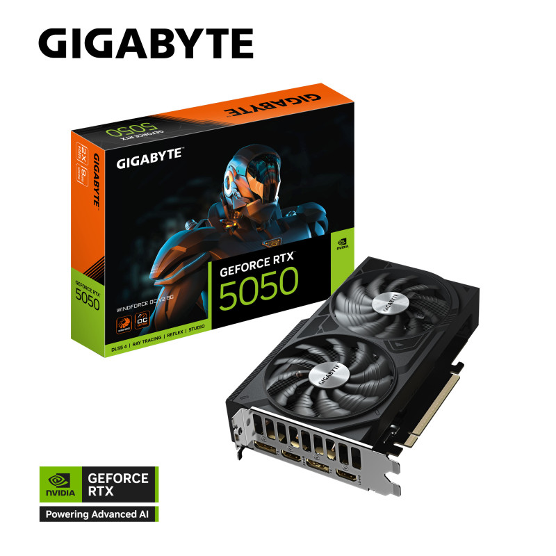 GeForce RTX 5050 WINDFORCE OC 8G with 8GB GDDR6 128bit memory interface