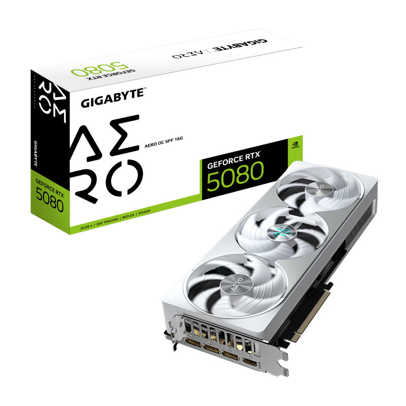 GeForce RTX 5080 AERO OC SFF 16GB GDDR7 256bit memory interface WINDFORCE cooling system Digital max resolution 7680 x 4320 2730