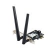 ASUS WiFi 7 PCI-E Adapter with 2 external antennas. Supporting 6GHz band, 4096-QAM, Bluetooth 5.4, WPA3 network security, NO RET