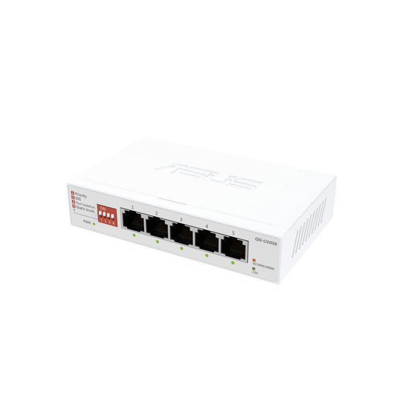 QG-U1050/APAC/11/P_EU_AU_UK//QG-U1050, 5-Port 2.5G Unmanaged Switch, Support 4 Intelligent Modes, Home Network Hub