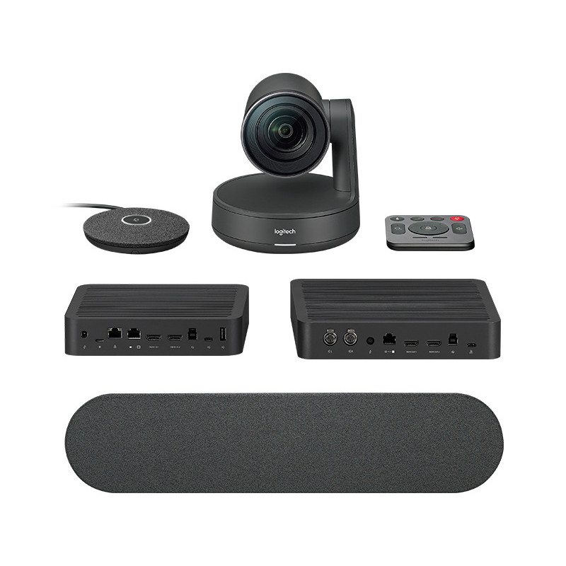 Logitech Rally Ultra-HD ConferenceCam System, includes Rally Camera, 1x Mic, 1x Speaker, Display Hub & Rally Hub