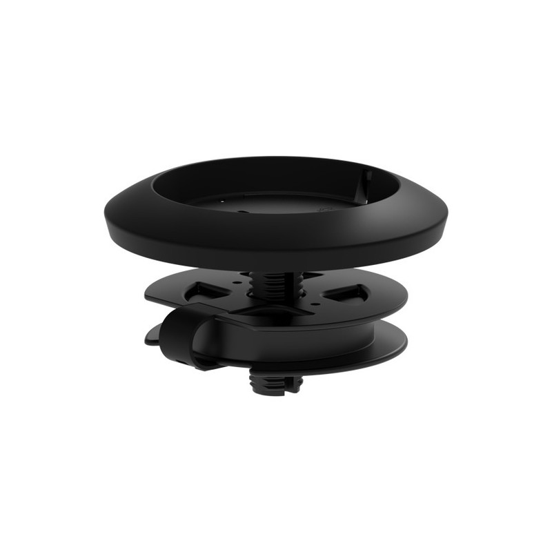 Rally Mic Table Mount Table Thickness:0.75 - 2.0 in (20 - 50 mm) Grommet Hole Diameter: 1.0 - 2.5 in (25 - 65mm)