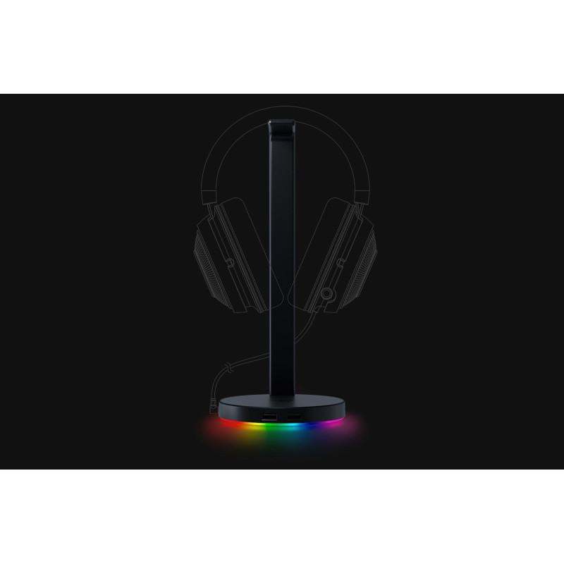 Razer Base Station V2 Chroma - Chroma Enabled Headset Stand with USB 3.1 Hub and 7.1 Surround Sound