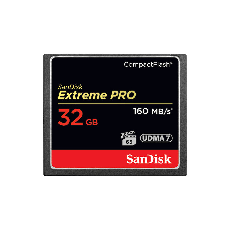 SanDisk Extreme Pro CF, CFXPS 32GB, VPG65, UDMA 7, 160MB/s R, 150MB/s W, 4x6, Lifetime Limited