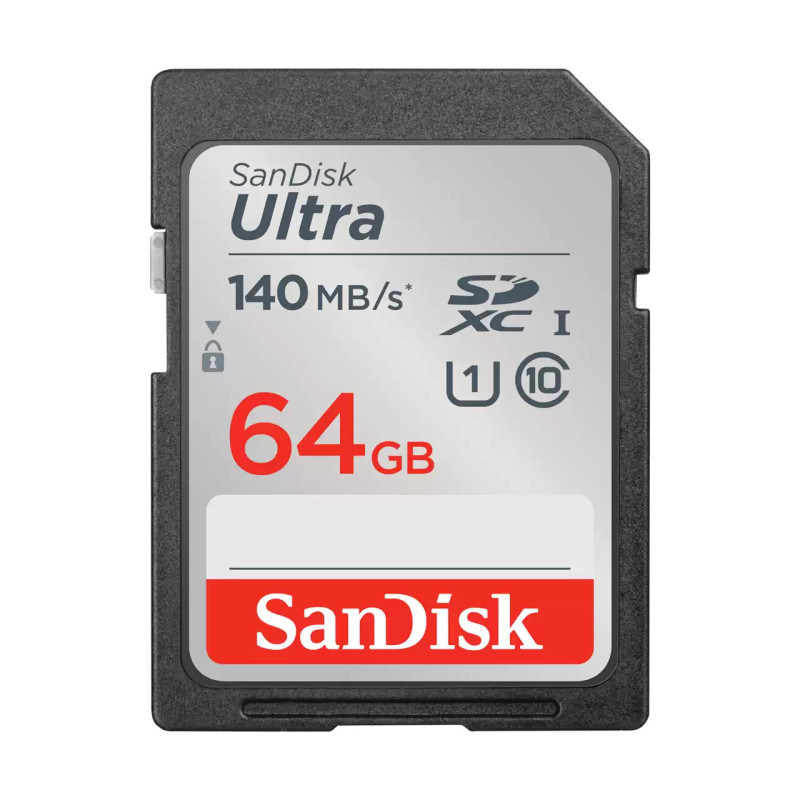 SanDisk Ultra 64GB SDHC SDXC UHS-I Memory Card 140MB/s Full HD Class 10 Speed Shock Proof Temperature Proof Water Proof X-Ray Pr