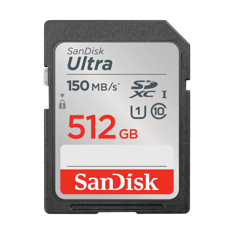SanDisk Ultra SDXC, SDUNC 512GB, C10, UHS-I, 150MB/s R, 4x6, 10Y