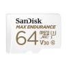 SanDisk Max Endurance 64GB microSD 100MB/s 40MB/s 20K hrs 4K UHD C10 U3 V30 -40Â°C to 85Â°C Heat Freeze Shock Temperature Wa