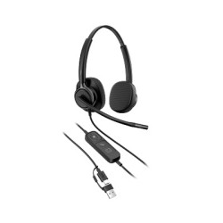HP Poly Mission 425 Stereo USB Wired Headset (PU Leather Ear Cushions)