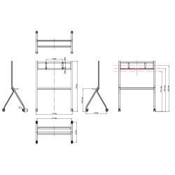 Maxhub Trolley Maxmium load 100KG, avaliable for 55"/65"75"/86"