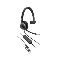 HP Poly Mission 615 Monaural USB Wired Headset (PU Leather Ear Cushion)