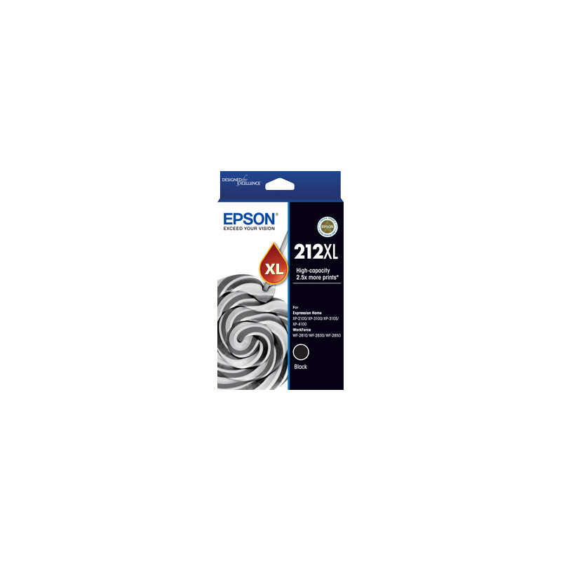 212XL Std Black Ink - XP-4100, XP-3105, XP-3100, XP-2100, WF-2850, WF-2830, WF-2810