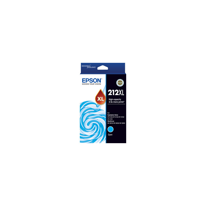 212XL Std Cyan Ink - XP-4100, XP-3105, XP-3100, XP-2100, WF-2850, WF-2830, WF-2810