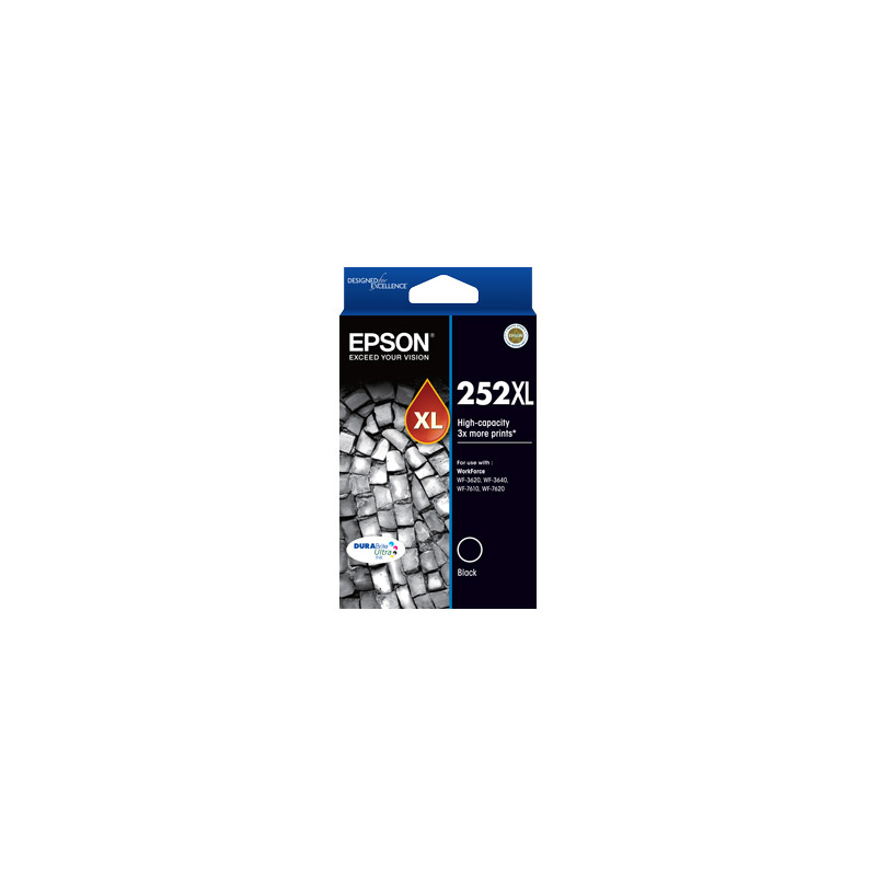 252XL High Capacity DURABrite Ultra Black ink - WF-3620, WF-3640, WF-7610, WF-7620, WF-7725