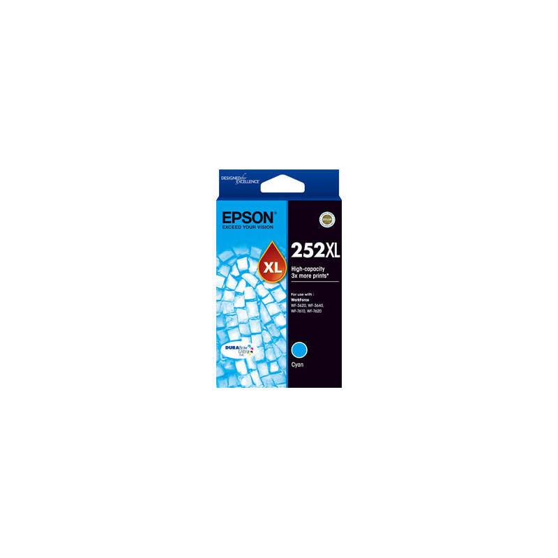 252XL High Capacity DURABrite Ultra Cyan ink - WF-3620, WF-3640, WF-7610, WF-7620, WF-7725