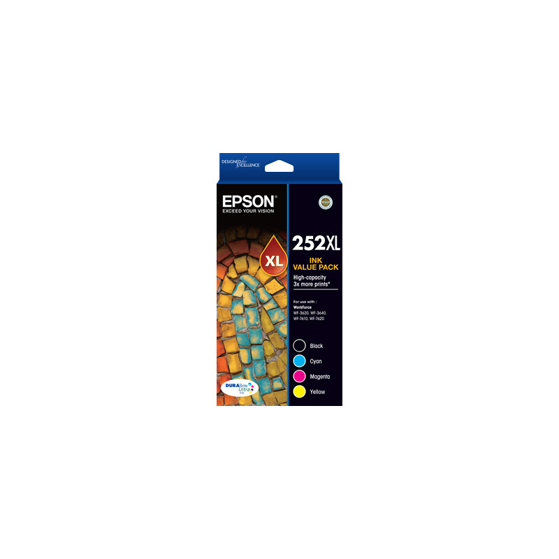 252XL Capacity Four Colour Value Pack (Black, Cyan, Magenta & Yellow)