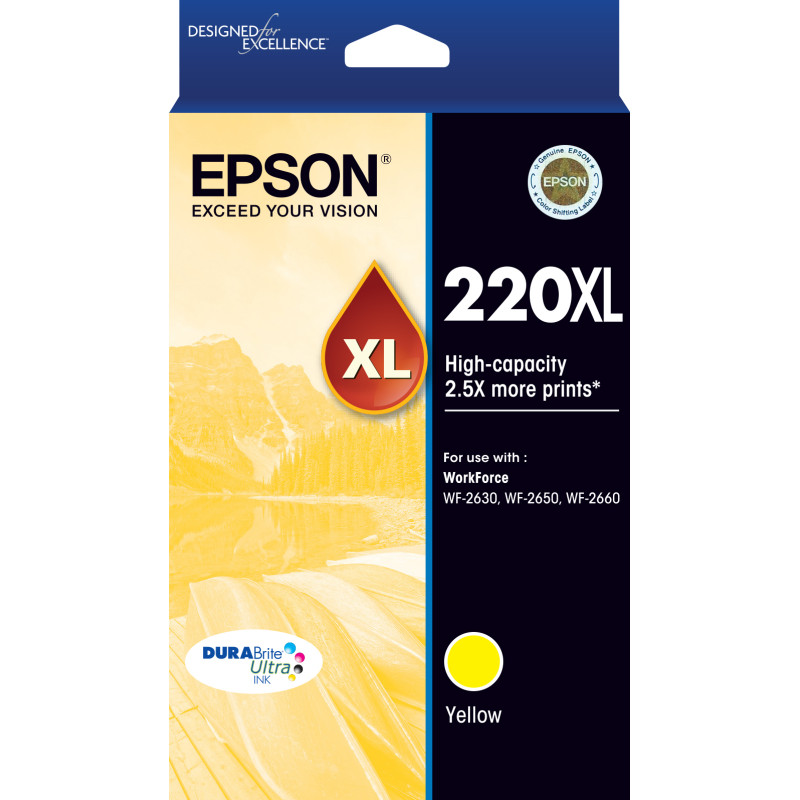 220XL High Capacity DURABrite Ultra Yellow ink(Epson WorkForce WF-2630, WF-2650, WF-2660)