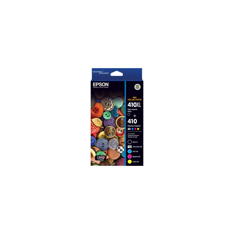 410XL Black + Std Clrs (PB, C, M, Y) x 5 ink Value Pack (XP-530, XP-630)