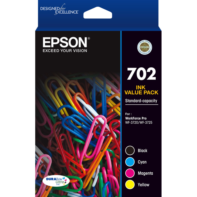 702 4x colour Ink Pack - WF-3720/3725