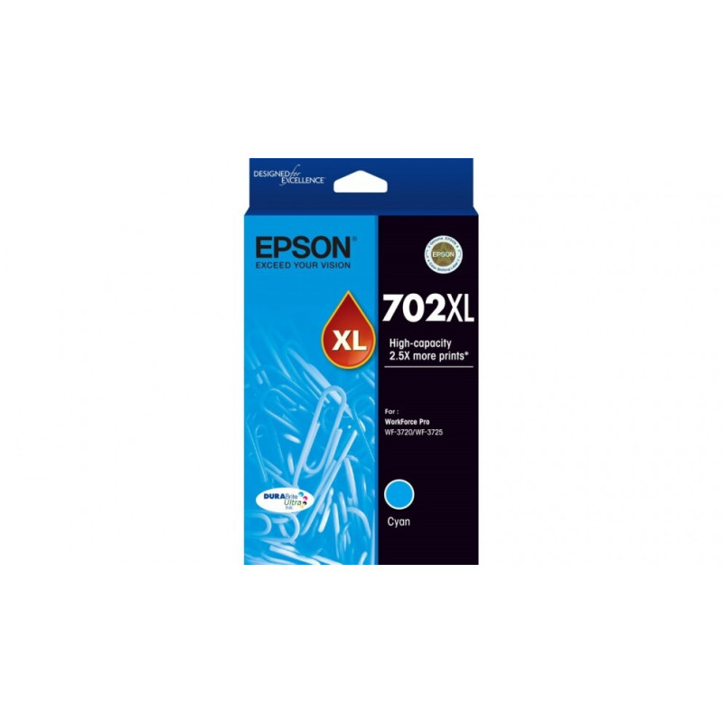 702XL Cyan Ink DURABrite - WF-3720, WF-3725