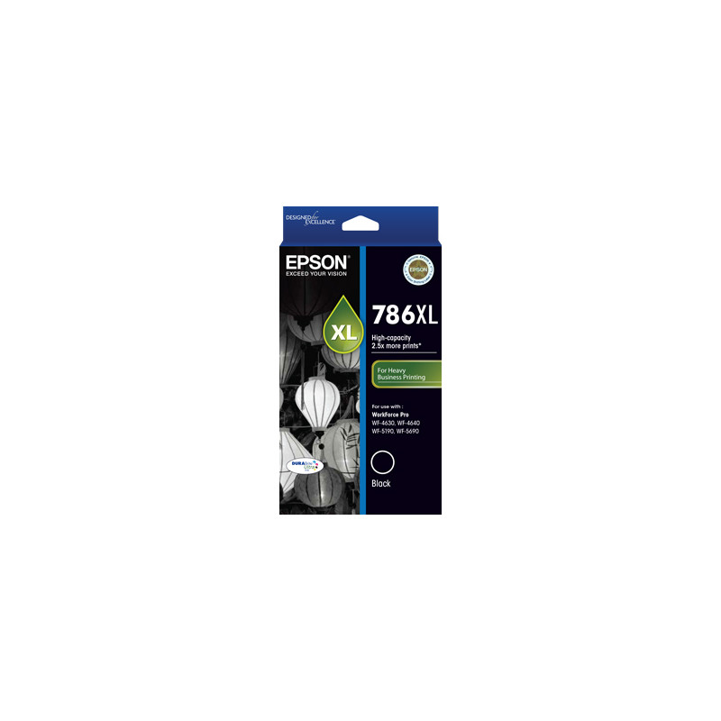 786XL High Capacity DURABrite Ultra Black ink - WorkForce Pro WF-4630, WF-4640