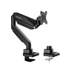 Single Screen/Epic Gas Spring/HeavyDuty/Steel,Aluminum/Matte Black/17"-49"/1~18kg/VESA75x75,100x100/Tilt :+45~-45/Swivel+90~-90/
