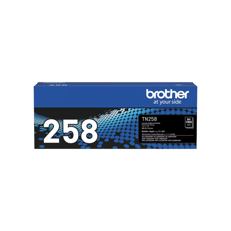 Brother TN-258BK BLACK TONER CARTRIDGE TO SUIT MFC-L8390CDW/MFC-L3760CDW/MFC-L3755CDW/DCP-L3560CDW/DCP-L3520CDW/HL-L8240CDW/HL-L