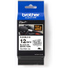 Brother 12mm Black on White Flexible TZE Tape