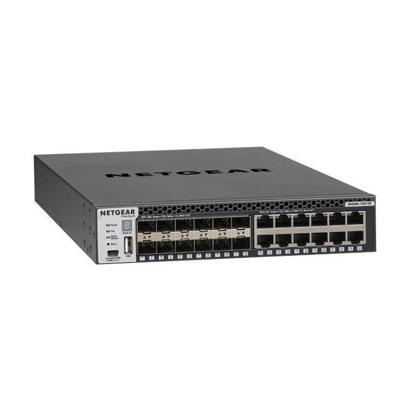Netgr M4350-12X12F 24-port Half Width Layer 3 Fully Managed Switch with 12 x 10G/Multi-Gig & 12 x 10GBASE-X SFP+, ProSAFE Lifeti