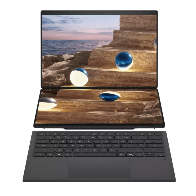Zenbook Duo - 14" 3k OLED 144Hz T / Intel Core Ultra X7 358H (16C) / LPDDR5X 32GB / 1TB SSD / INT / Moher Gray / Win 11 Home/ St