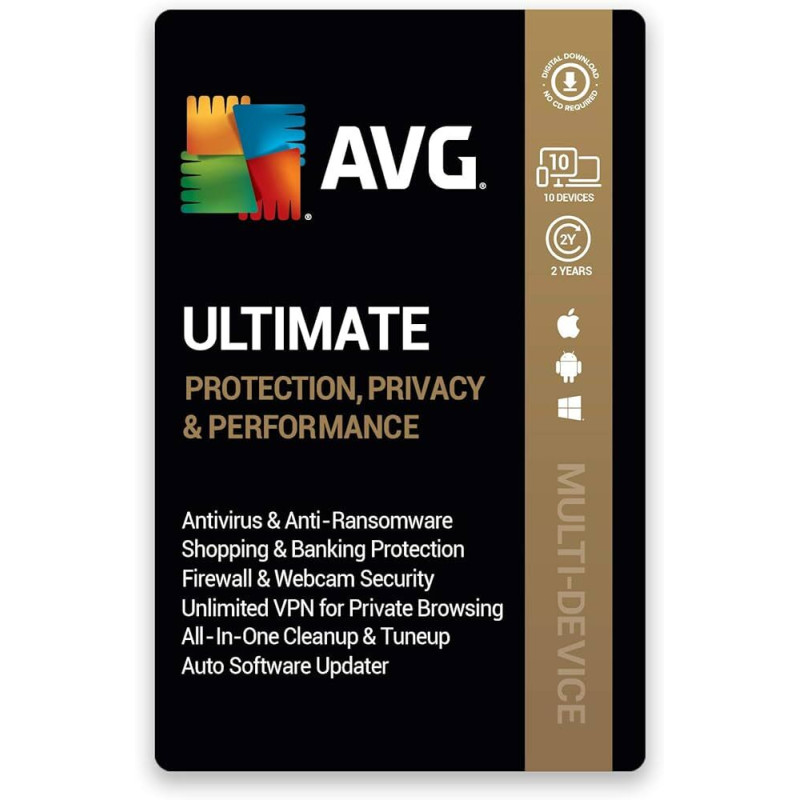 AVG Ultimate 10 Devices 1 Year AU License Email Key